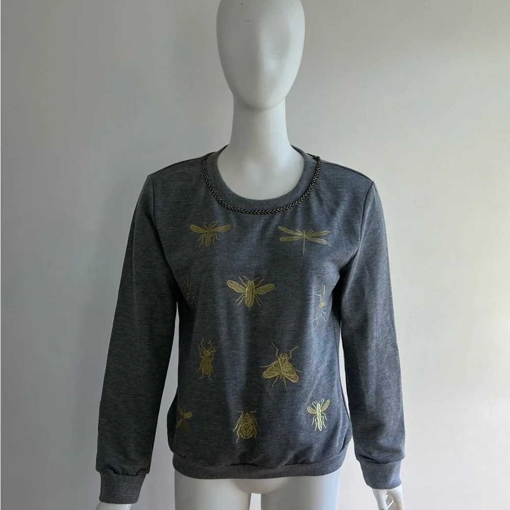 Corazon Women's Top Sweatshirt Shirt Light Grey Size L NWT - Picture 3 of 14